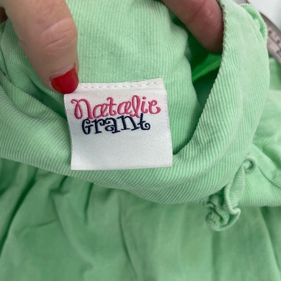Girls Natalie Grant Dress Mint Green Thin Corduroy Monogrammed “C” Dress size 5 - Picture 5 of 8